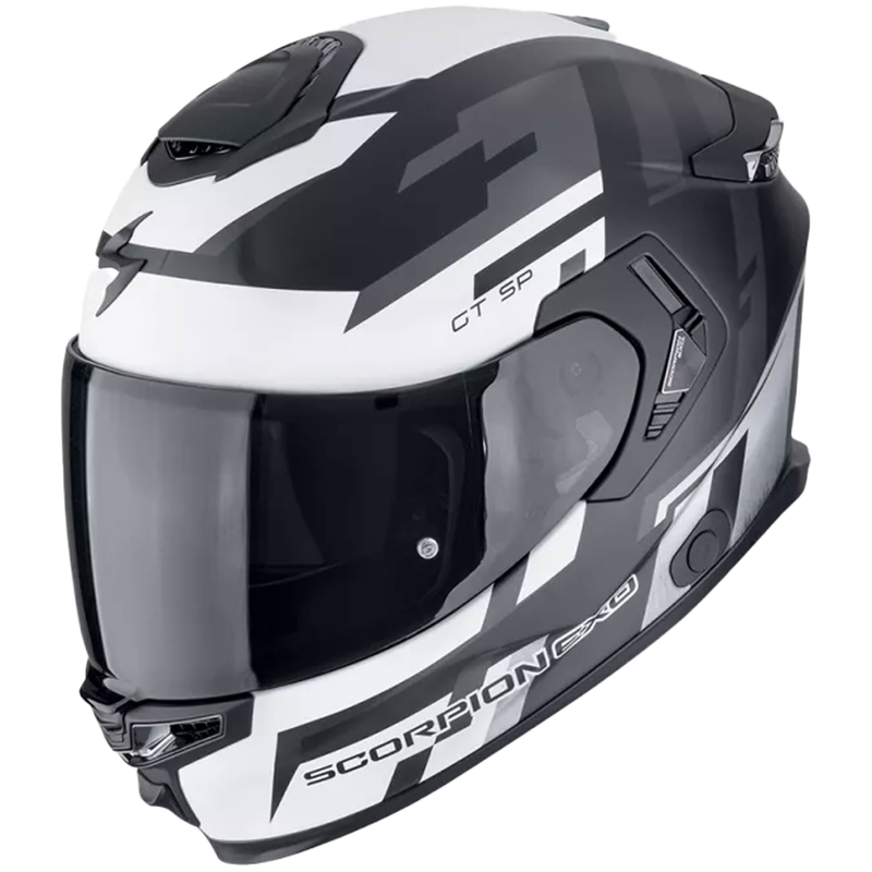 Integrierter Motorradhelm Scorpion EXO-GT SP AIR TORNADO mattschwarz-silber