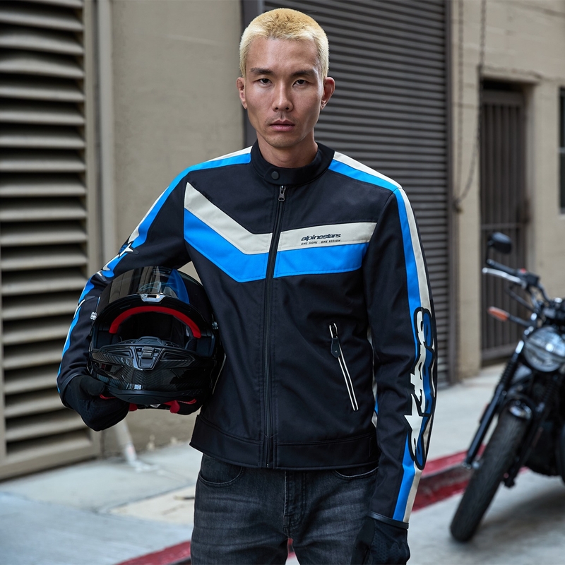 Alpinestars T-Dyno Water Resistant Motorradjacke schwarz-blau-beige