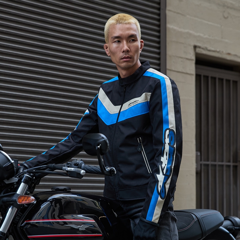 Alpinestars T-Dyno Water Resistant Motorradjacke schwarz-blau-beige