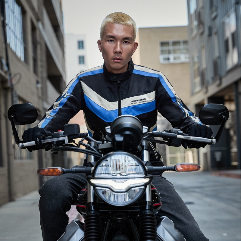 Alpinestars T-Dyno Water Resistant Motorradjacke schwarz-blau-beige