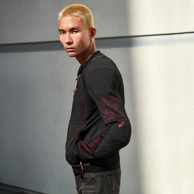 Motorradjacke Alpinestars TROOP-AIR PRO schwarz-neonrot
