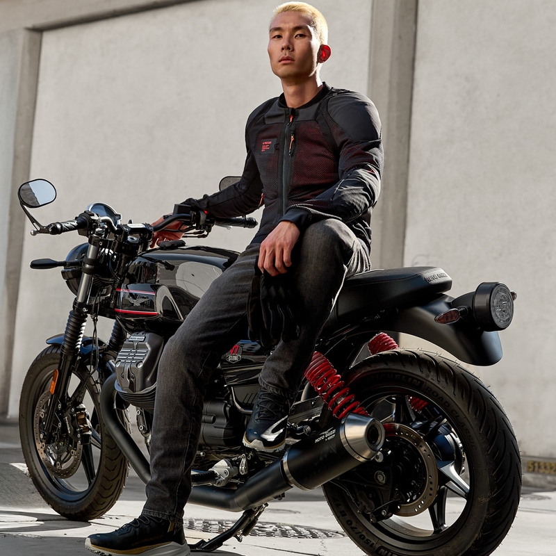 Motorradjacke Alpinestars TROOP-AIR PRO schwarz-neonrot