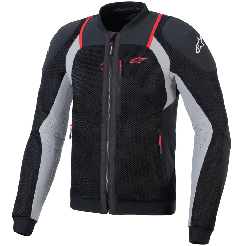 Motorradjacke Alpinestars TROOP-AIR PRO schwarz-hellgrau-rot