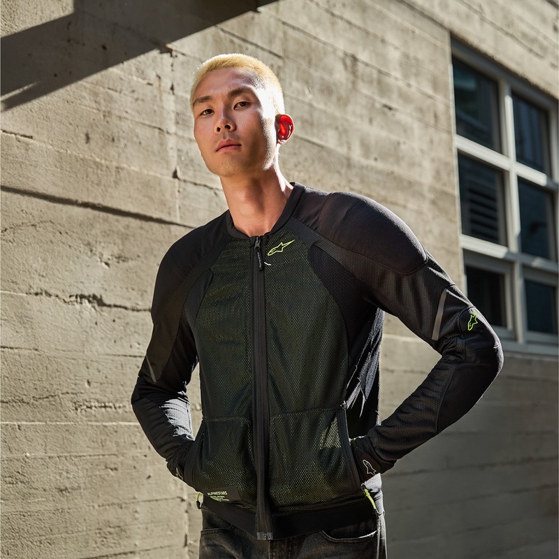 Motorradjacke Alpinestars TROOP-AIR schwarz-fluo gelb
