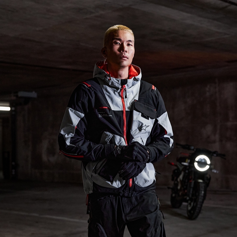 Motorradjacke Alpinestars MOGRESS AIR schwarz-mandel-orange
