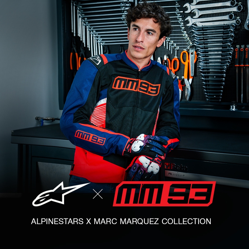 Alpinestars T-SPS Air V2 MM93 Motorradjacke, Fluo Kollektion, rot-blau-schwarz-weiß