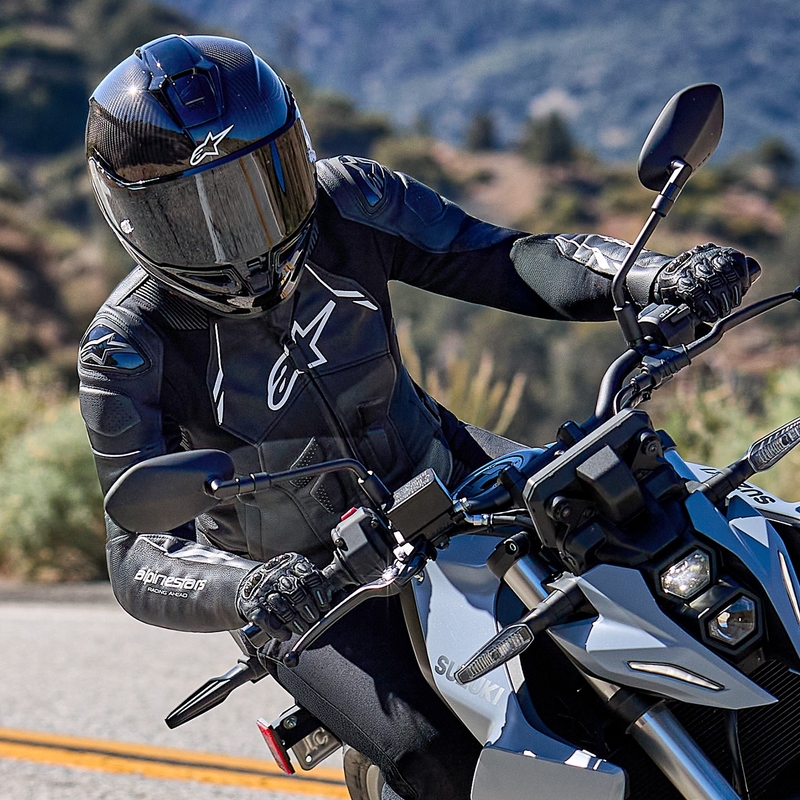 Alpinestars Stella Dusk Damen Leder Motorradjacke schwarz-weiß