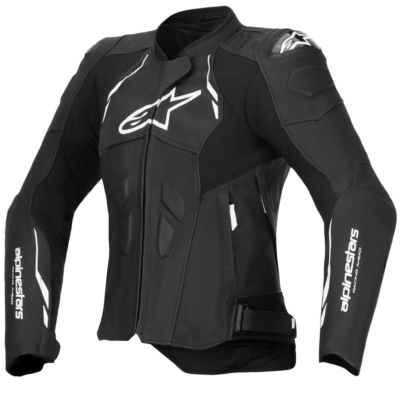 Alpinestars Stella Dusk Damen Leder Motorradjacke schwarz-weiß