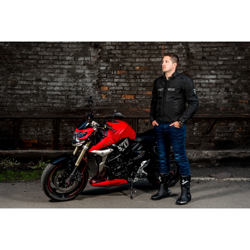 Motorradjacke Street Racer Definit schwarz Ausverkauf