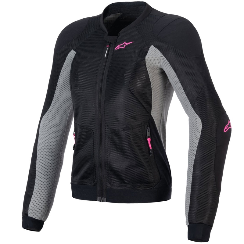Alpinestars STELLA TROOP-AIR Damen Motorradjacke schwarz-grau-fluo pink