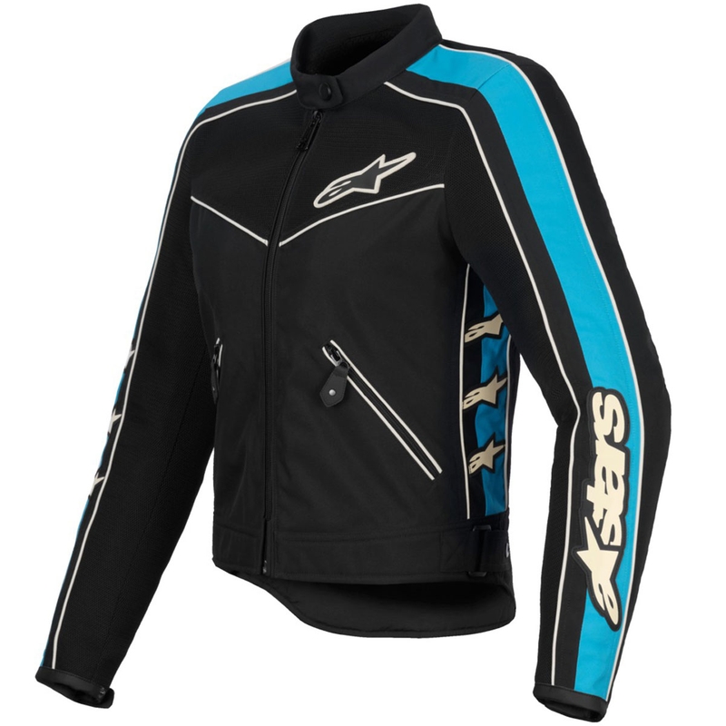 Alpinestars STELLA T-DYNO AIR Damen Motorradjacke Schwarz-Hellblau-Beige