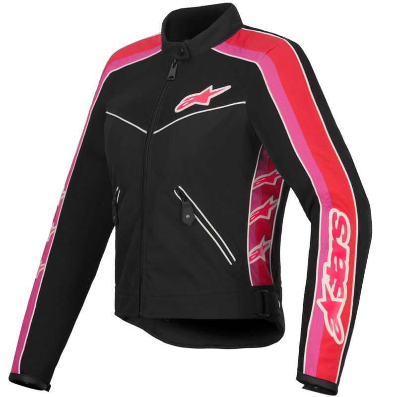 Alpinestars STELLA T-DYNO AIR Damen Motorradjacke schwarz-rot-pink-weiß