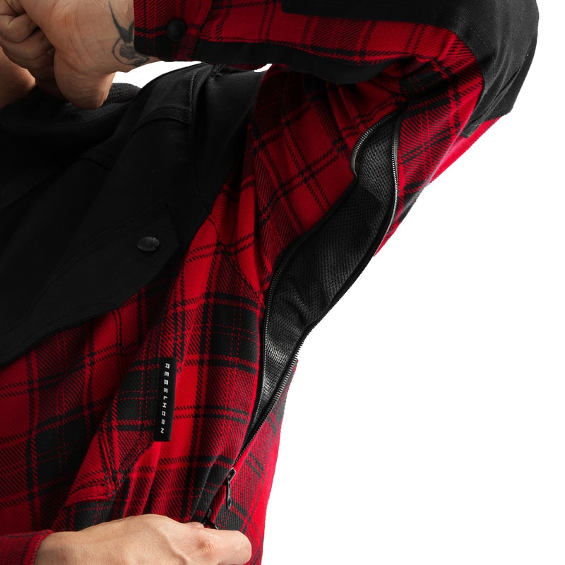 Rebelhorn Shifter Motorradhemd schwarz-rot