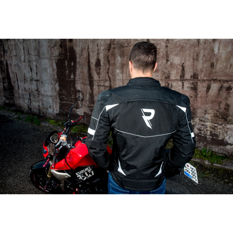 Street Racer Spark Motorradjacke in Schwarz und Weiß
