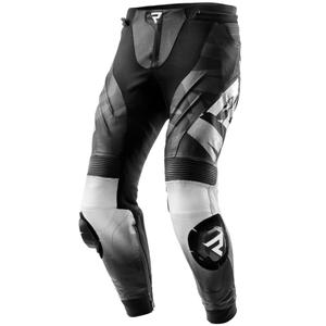 Leder-Motorradhose Rebelhorn Inferno schwarz und weiß
