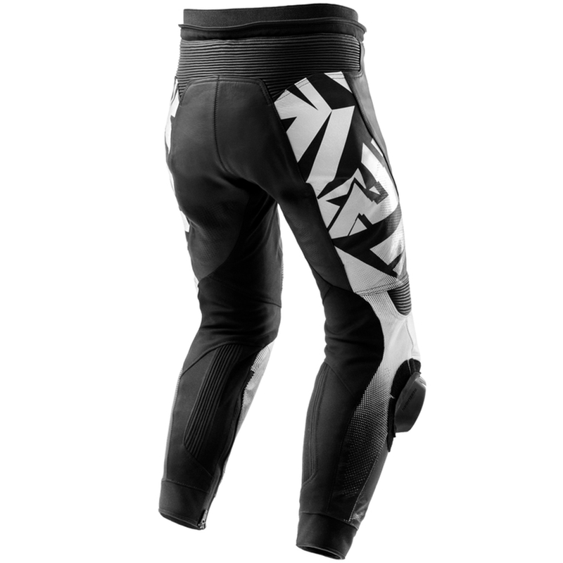 Leder-Motorradhose Rebelhorn Inferno schwarz und weiß