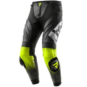 Leder-Motorradhose Rebelhorn Inferno schwarz-fluogelb