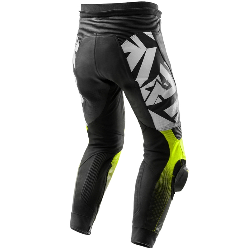 Leder-Motorradhose Rebelhorn Inferno schwarz-fluogelb