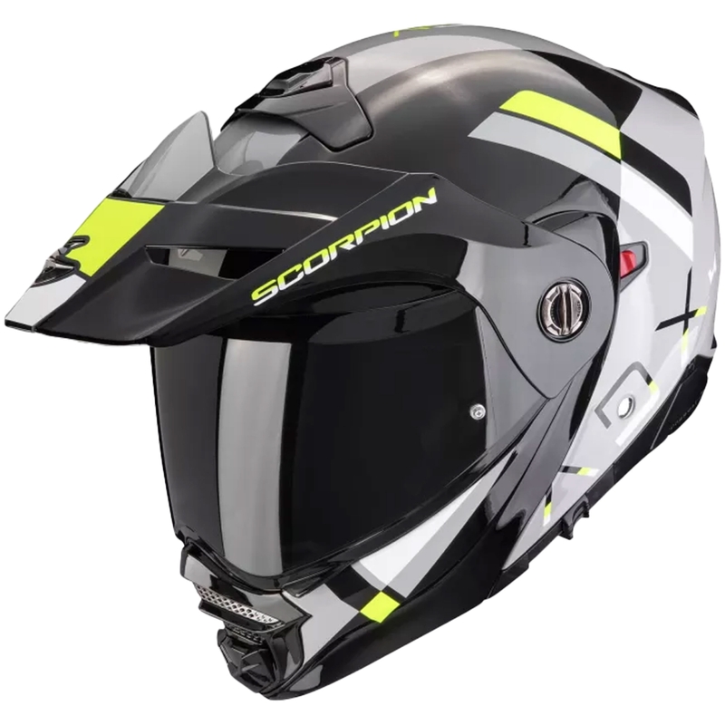 Scorpion ADX-2 GALANE Klapphelm für Motorräder, grau-schwarz-fluoreszierend gelb, im Angebot Ausverkauf