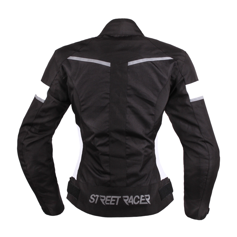 Street Racer Betty Motorradjacke für Frauen in Schwarz und Weiß