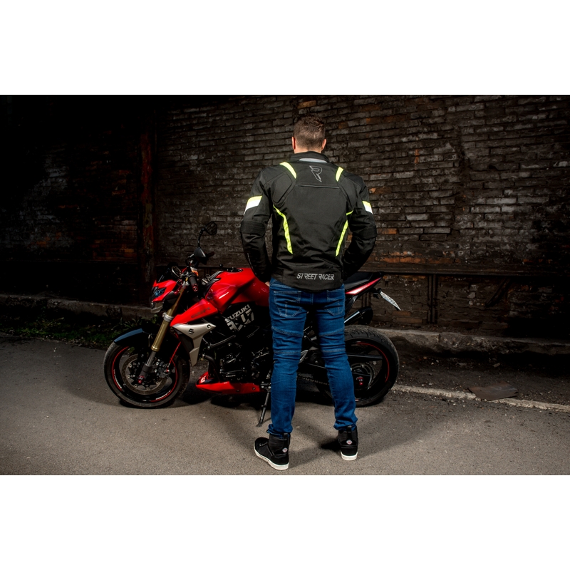 Street Racer Cyclone Schwarz-Fluo Gelb Motorradjacke Ausverkauf