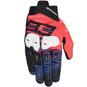 Alpinestars SP X 1 MM93 Motorradhandschuhe, Fluo Kollektion, Rot-Blau-Schwarz-Weiß