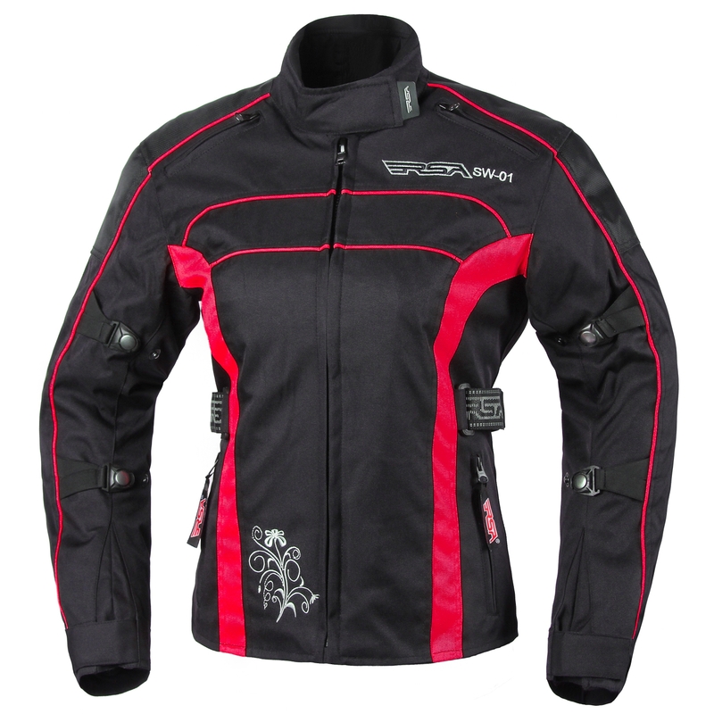 Damen Motorradjacke RSA SW-01 schwarz-rot Ausverkauf