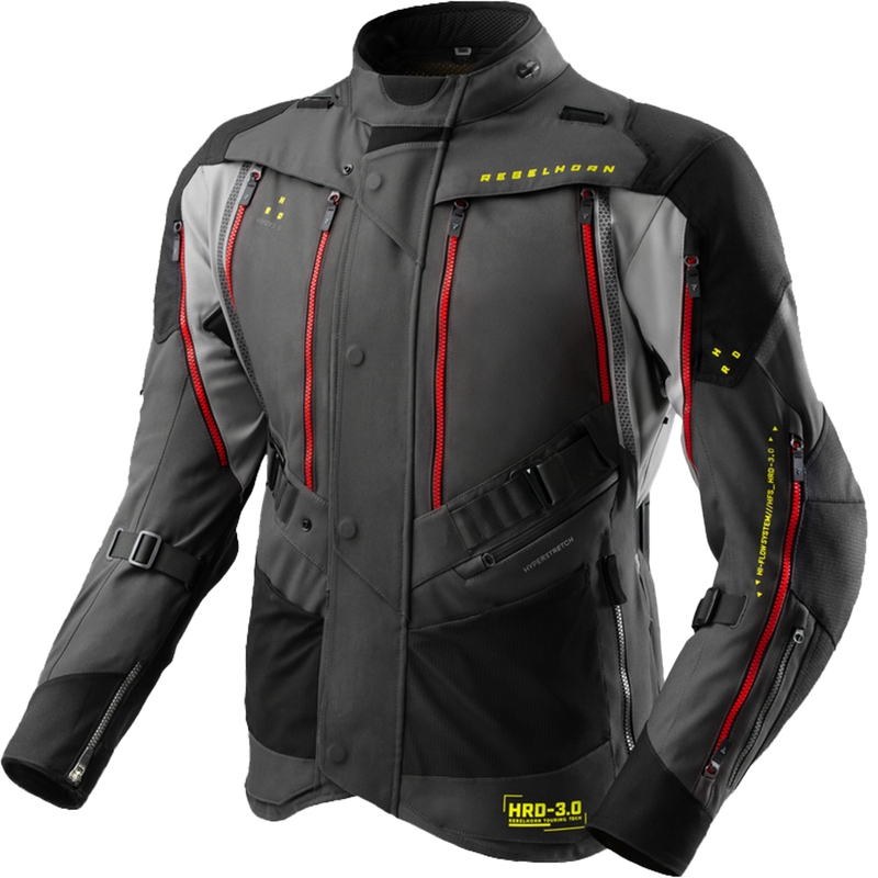 Rebelhorn Hardy 3.0 Motorradjacke anthrazit-grau-gelb