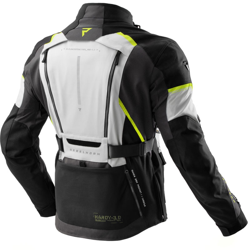 Rebelhorn Hardy 3.0 Motorradjacke schwarz-grau-fluogelb