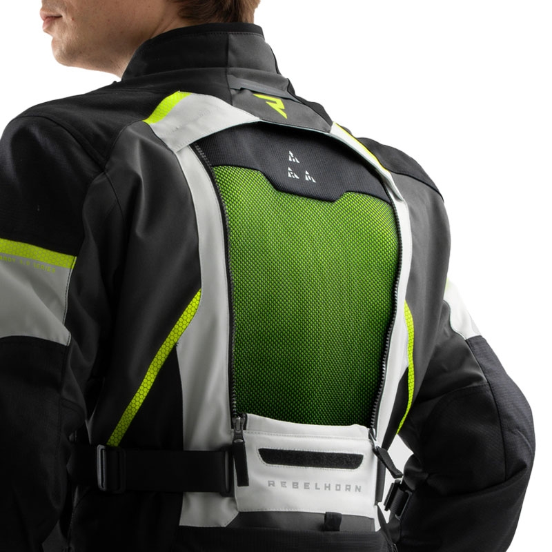 Rebelhorn Hardy 3.0 Motorradjacke schwarz-grau-fluogelb
