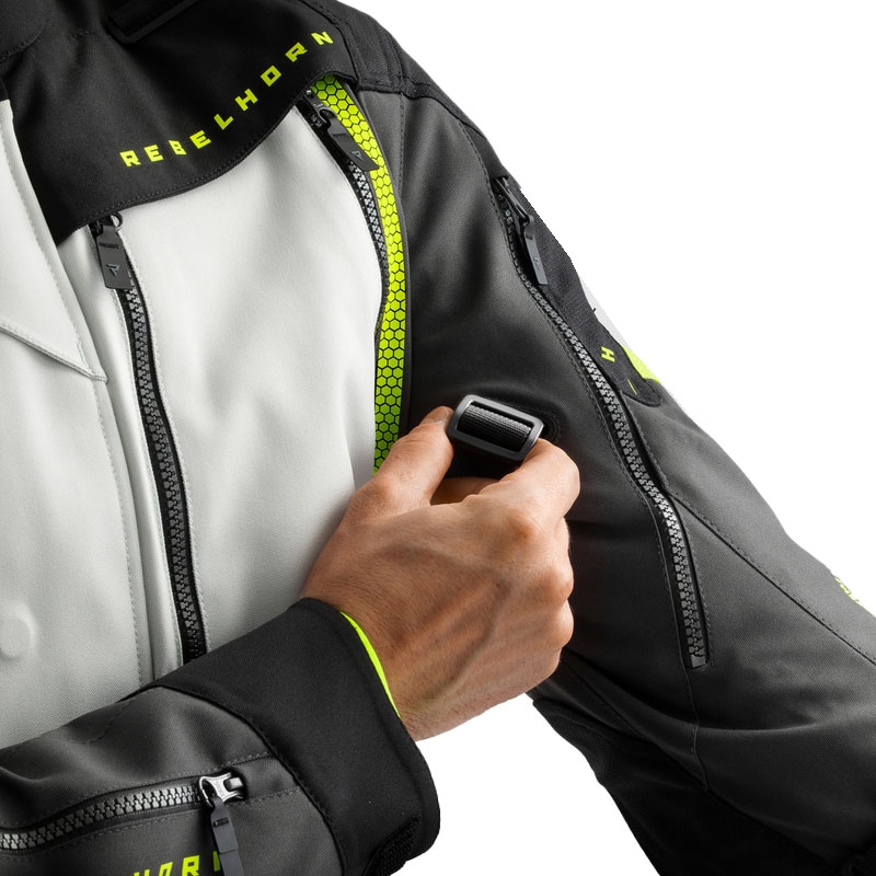 Rebelhorn Hardy 3.0 Motorradjacke schwarz-grau-fluogelb