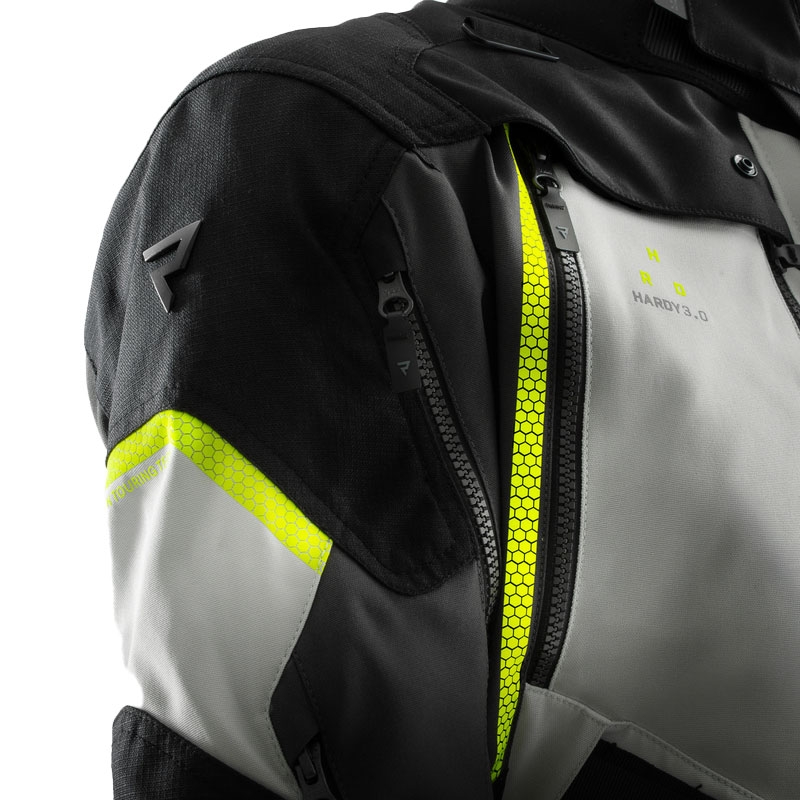 Rebelhorn Hardy 3.0 Motorradjacke schwarz-grau-fluogelb