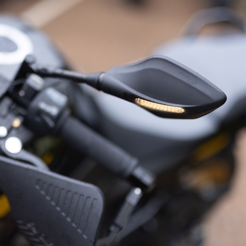 Rückspiegel mit integriertem Blinker Oxford Signal schwarz links