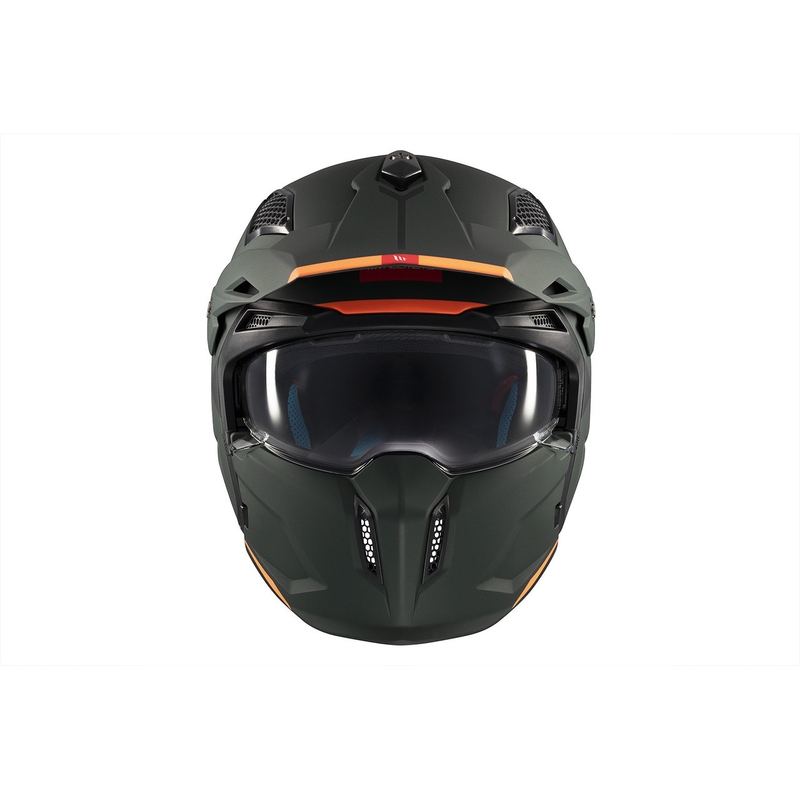 Jethelm mit Maske MT Streetfighter SV S Solid A6 mattgrün mit Iridium-Visier