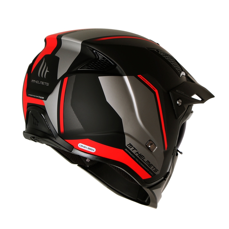 Jethelm mit Maske MT Streetfighter SV S TWIN C5 schwarz-rot mit Iridium-Visier