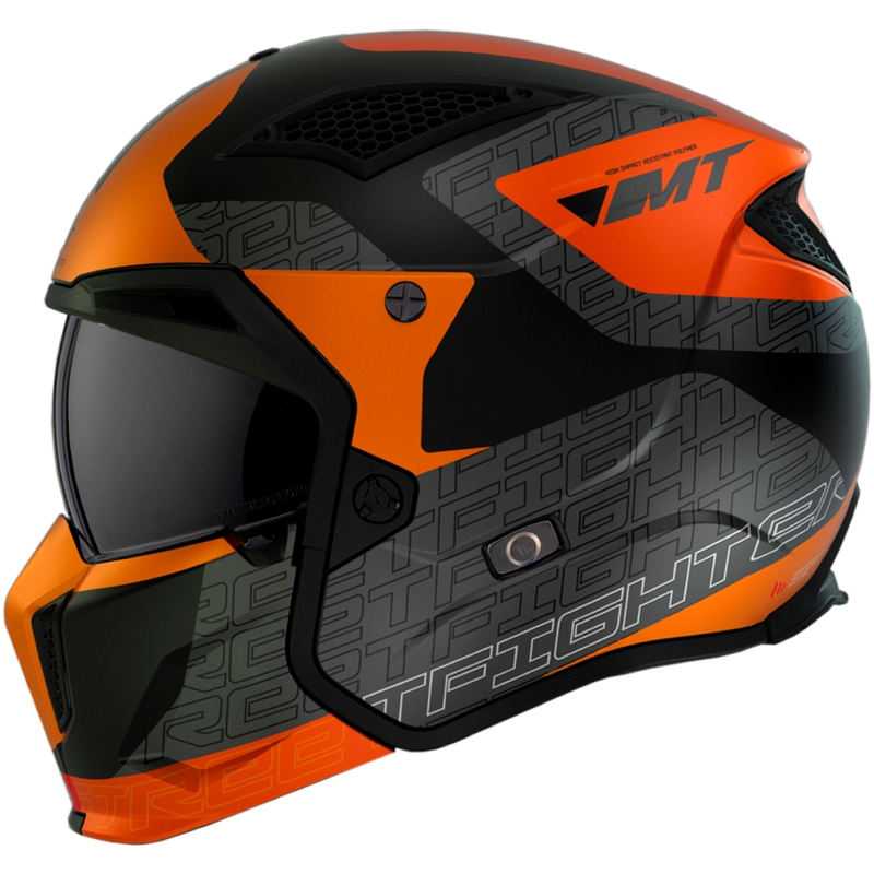 Jethelm mit Maske MT Streetfighter SV Totem B4 schwarz-grau-orange mit Iridium-Visier