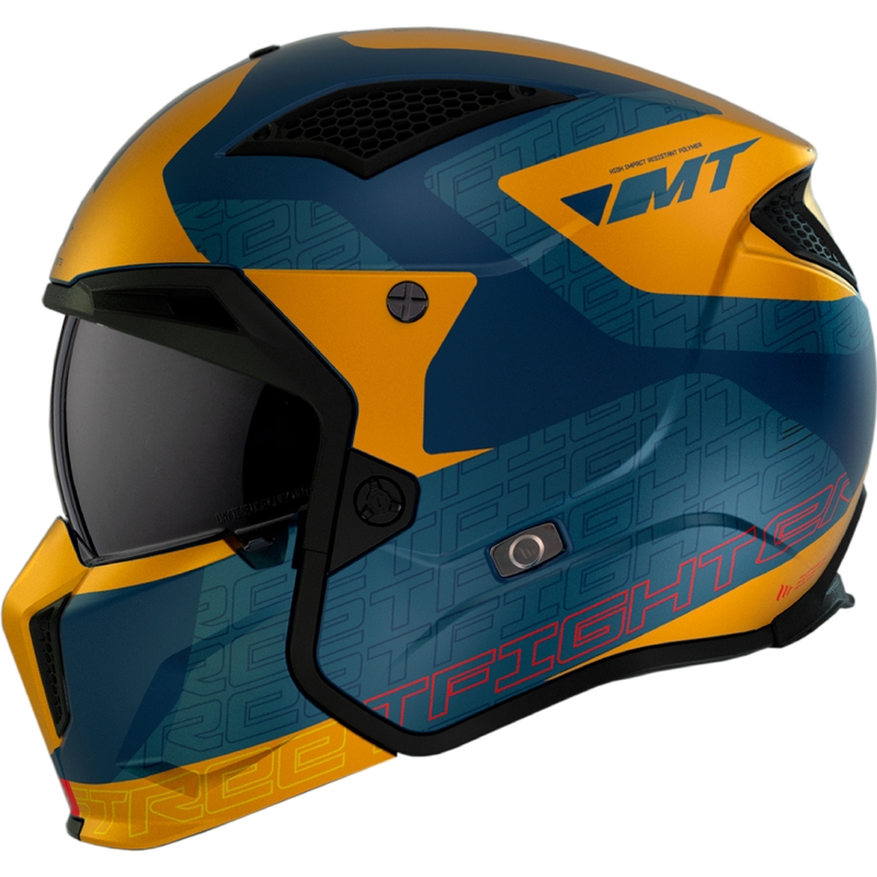Jethelm mit Maske MT Streetfighter SV Totem C3 blau-gelb mit Iridium-Visier