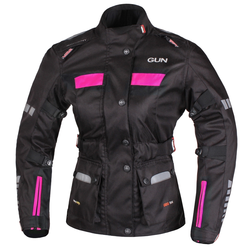 Damen Motorradjacke RSA Gun schwarz und rosa Ausverkauf