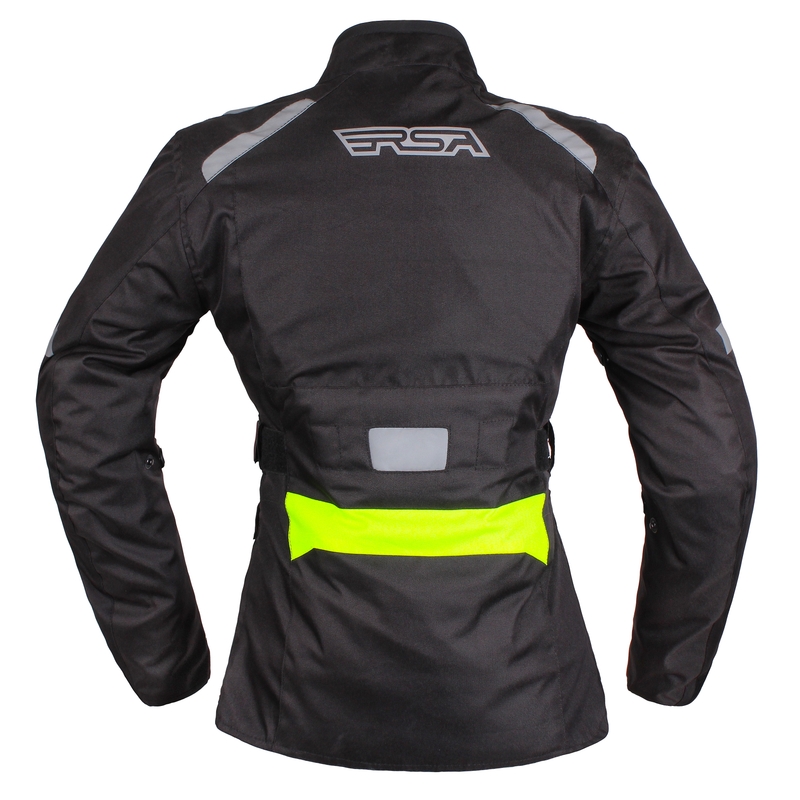 Damen Motorradjacke RSA Gun schwarz-fluo gelb Ausverkauf
