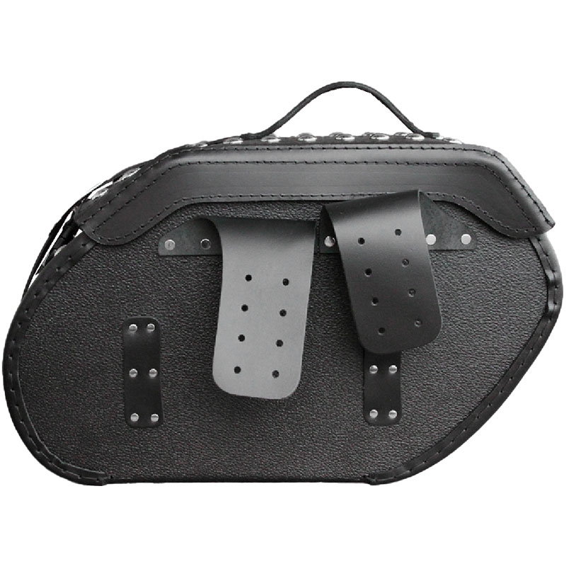 Leder Motorradtaschen RSA S221 mit Schloss und Nieten schwarz