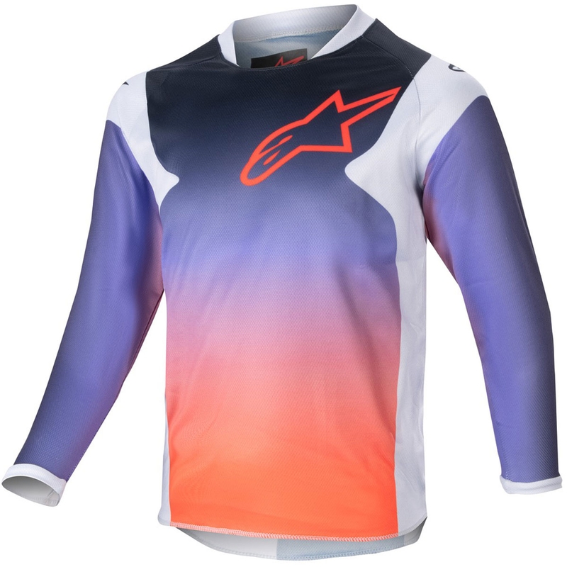 Motocross Jersey Alpinestars Racer Hoen Kinder Hellgrau-Gradient-Schwarz