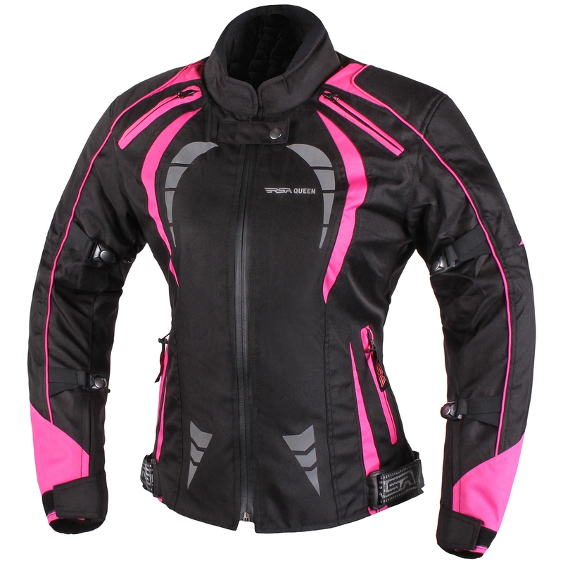 Damen Motorradjacke RSA Queen schwarz und rosa Ausverkauf
