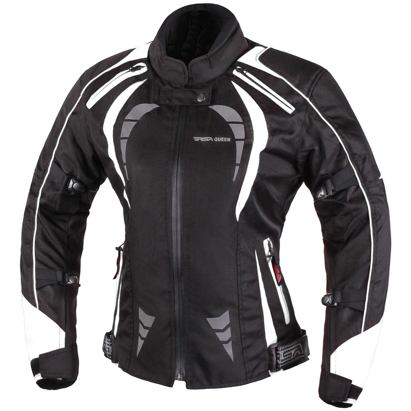 Damen Motorradjacke RSA Queen schwarz und weiß Ausverkauf
