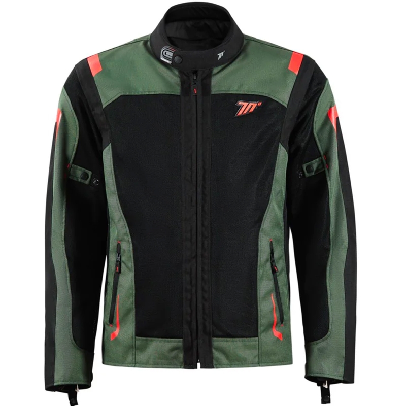 Seventy Degrees SD-JT66 Sahara Khaki Red Motorradjacke