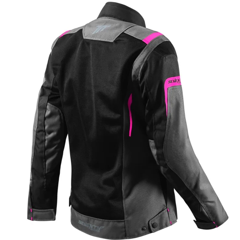 Damen Motorradjacke Seventy Degrees SD-JT68 Sahara grau-pink