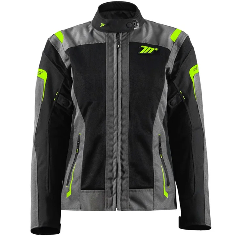 Damen Motorradjacke Seventy Degrees SD-JT68 Sahara schwarz-fluo gelb