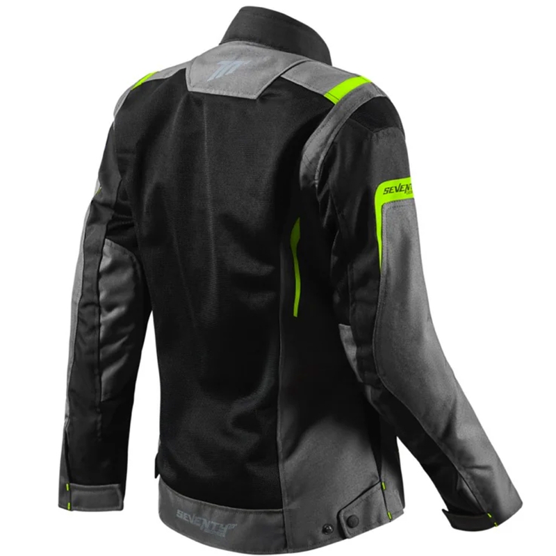 Damen Motorradjacke Seventy Degrees SD-JT68 Sahara schwarz-fluo gelb
