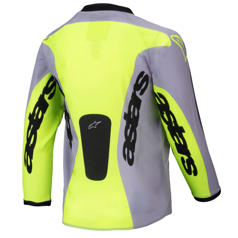 Kinder-Motocross-Trikot Alpinestars Racer Veil Kids grau-fluogelb