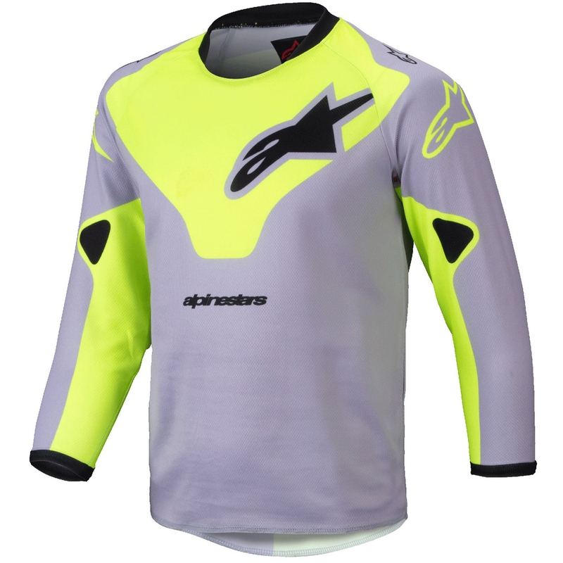 Kinder-Motocross-Trikot Alpinestars Racer Veil Kids grau-fluogelb