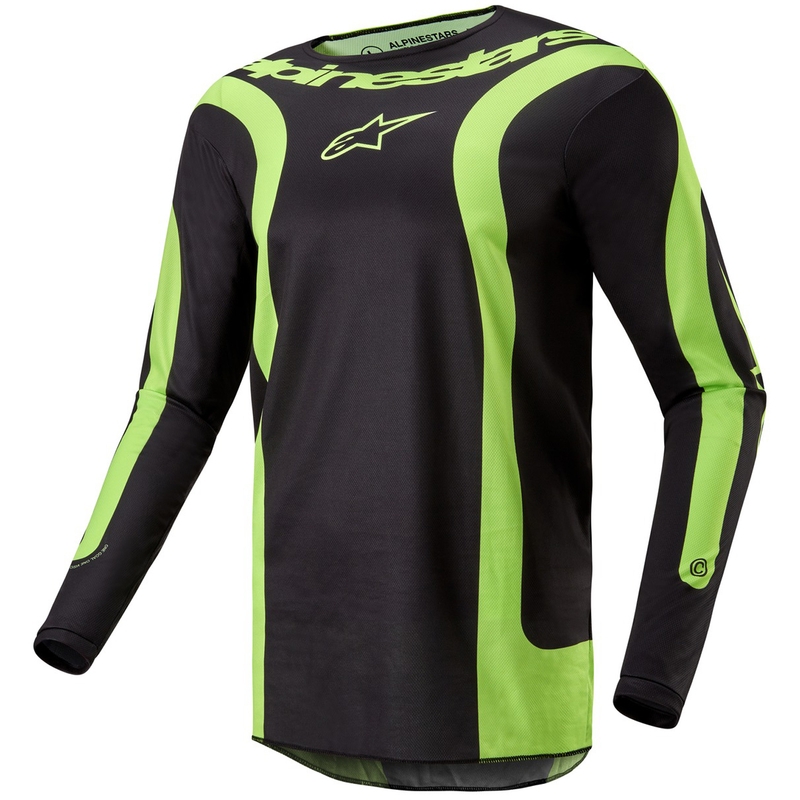 Alpinestars Fluid Lurv Motocross Trikot schwarz-fluo gelb